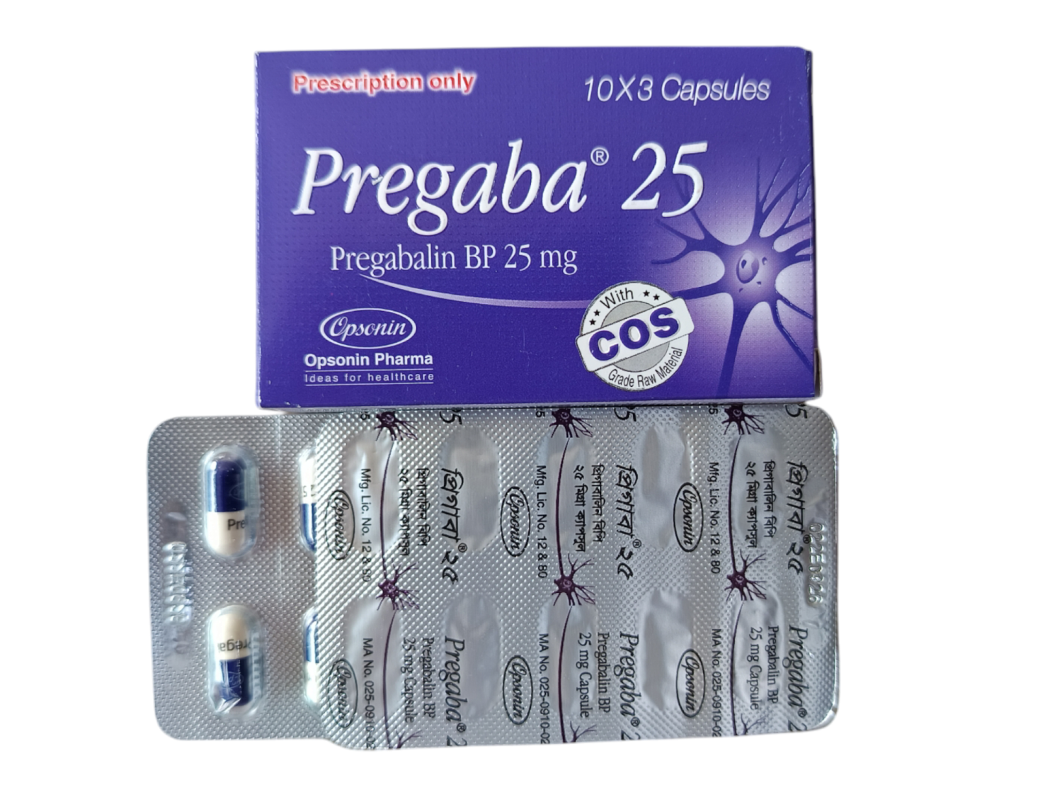 CAP: PREGABA 25MG