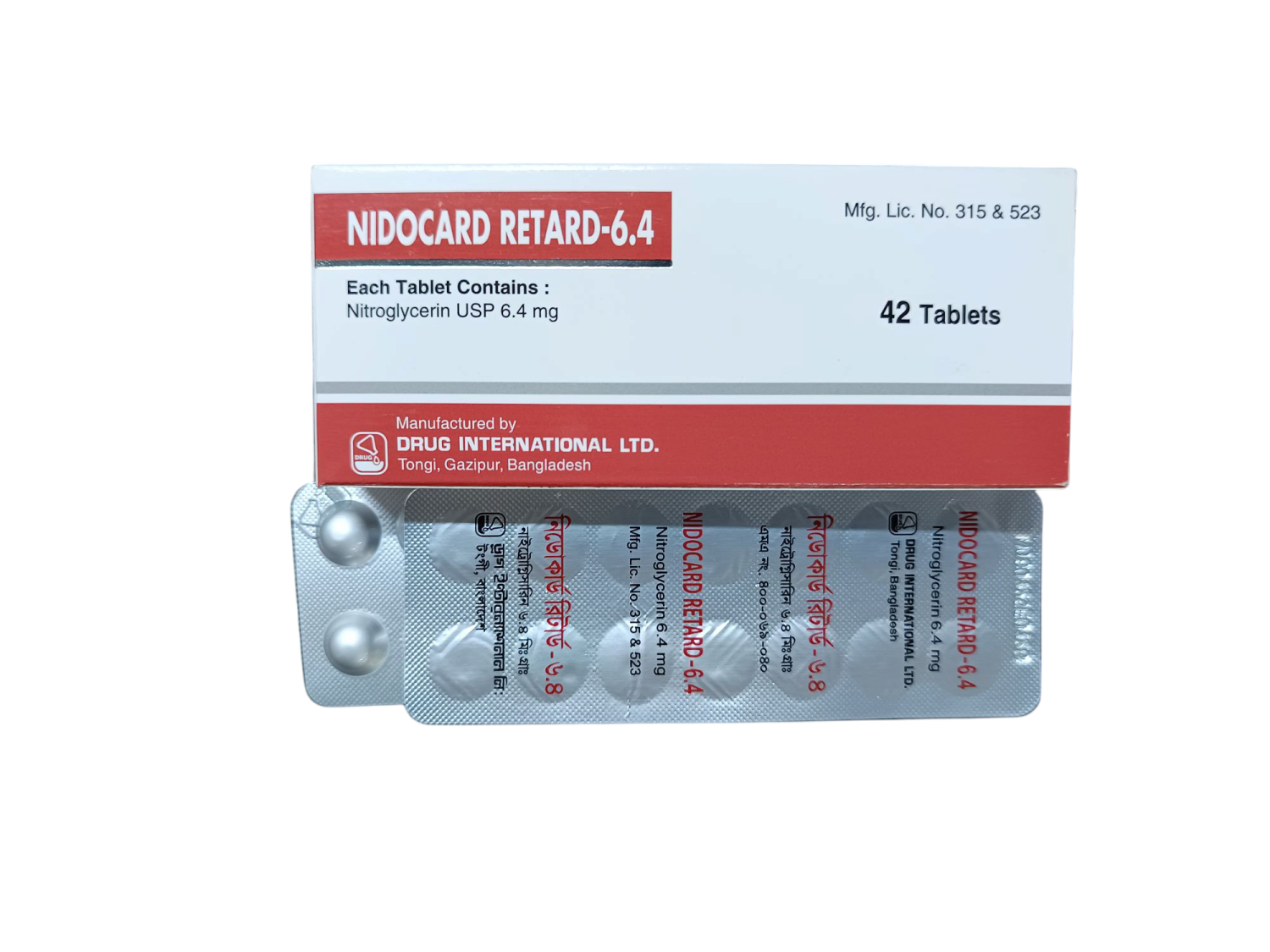 TAB: NIDOCARD RETARD 6.4MG