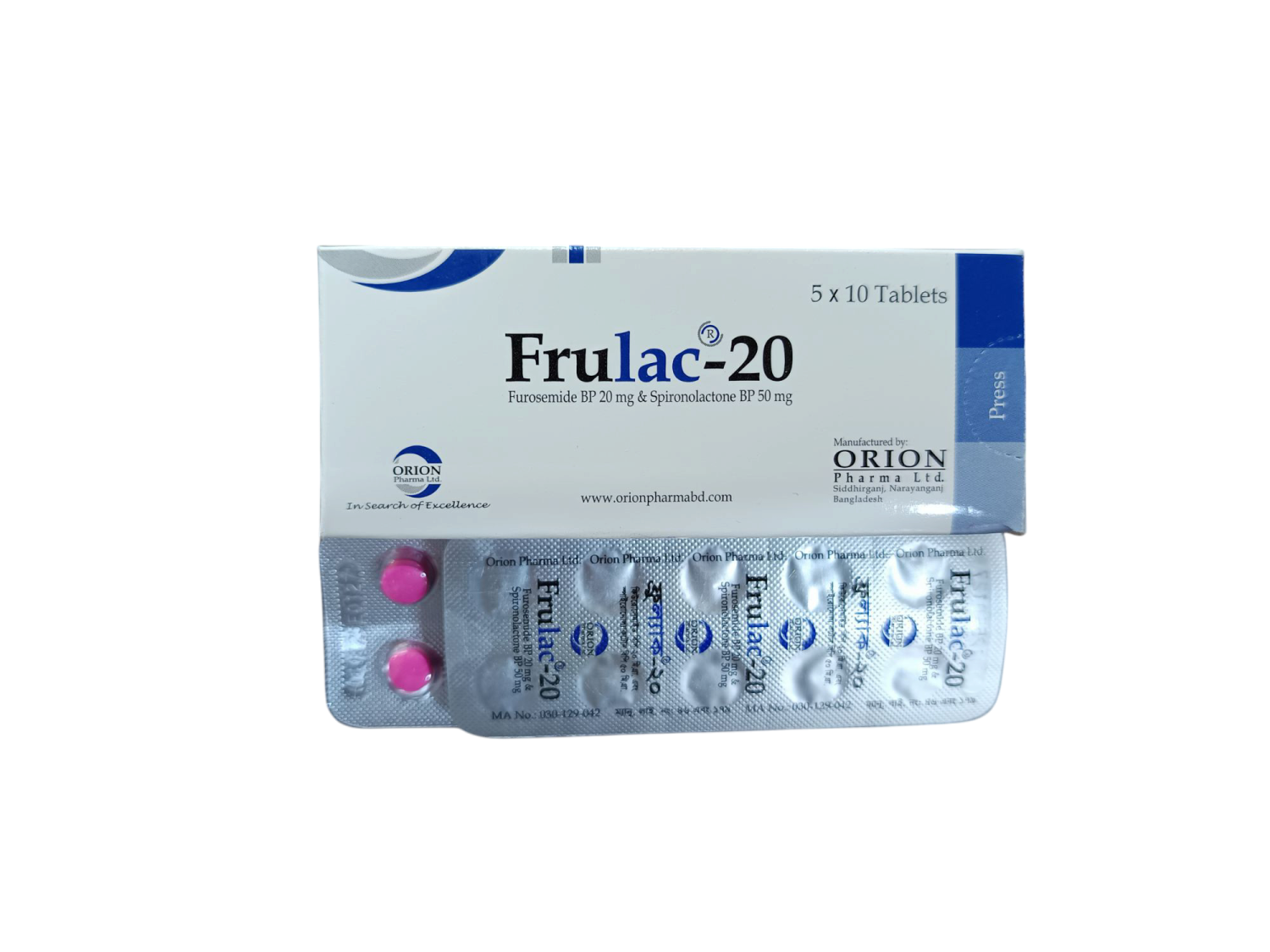 TAB: FRULAC  20MG/50MG