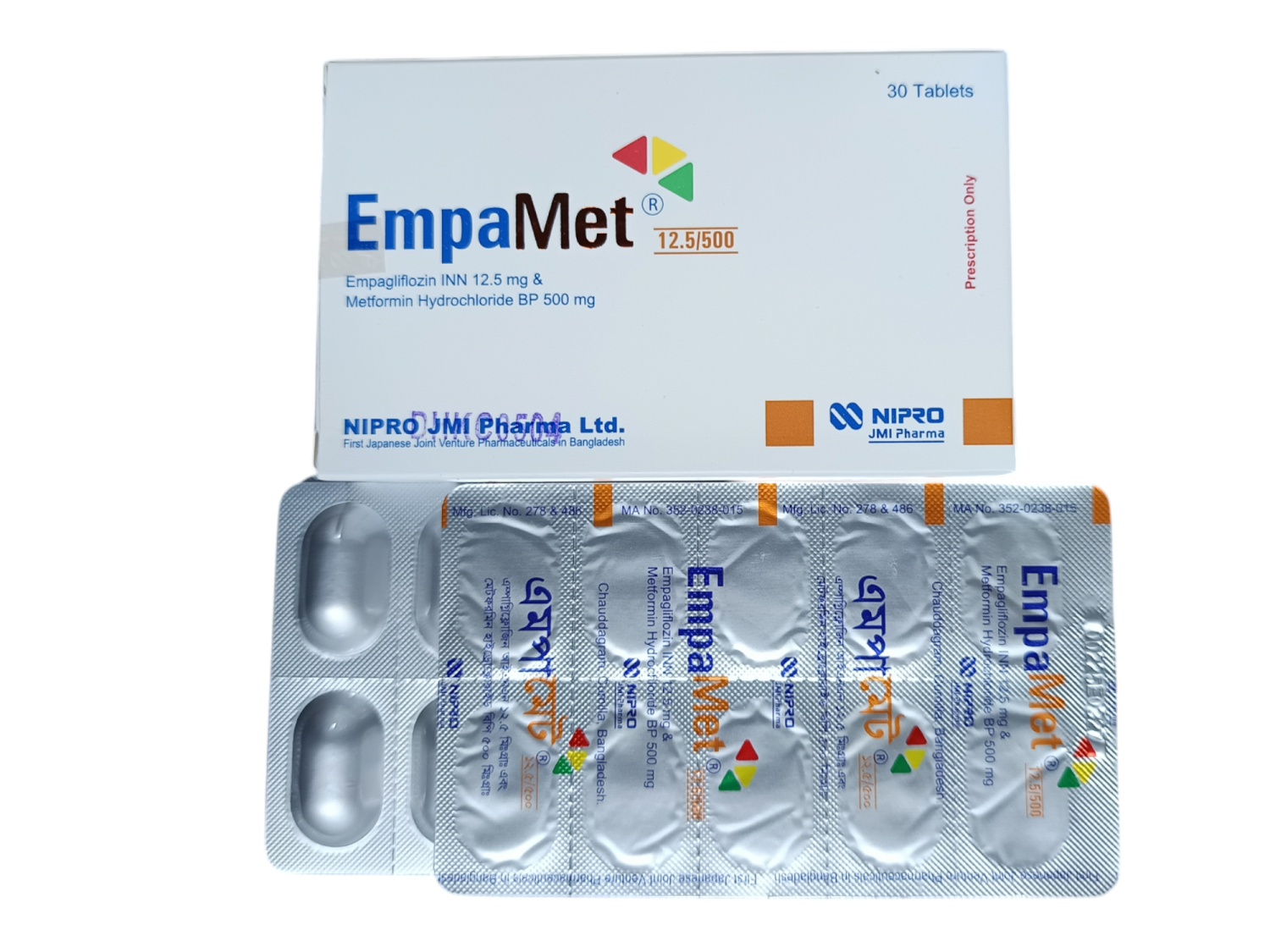 TAB: EMPAMET 12.5/500MG