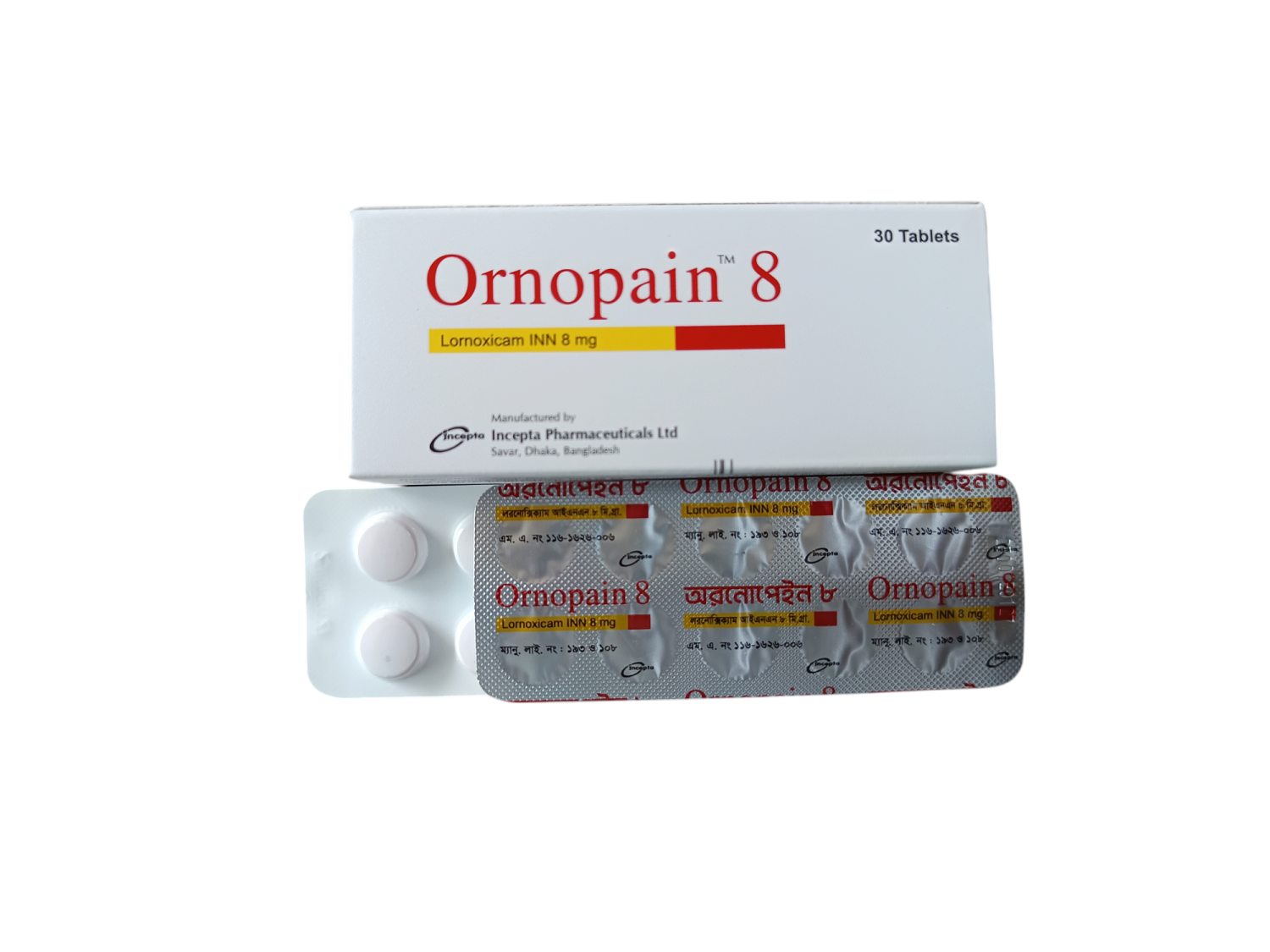 TAB: ORNOPAIN 8MG