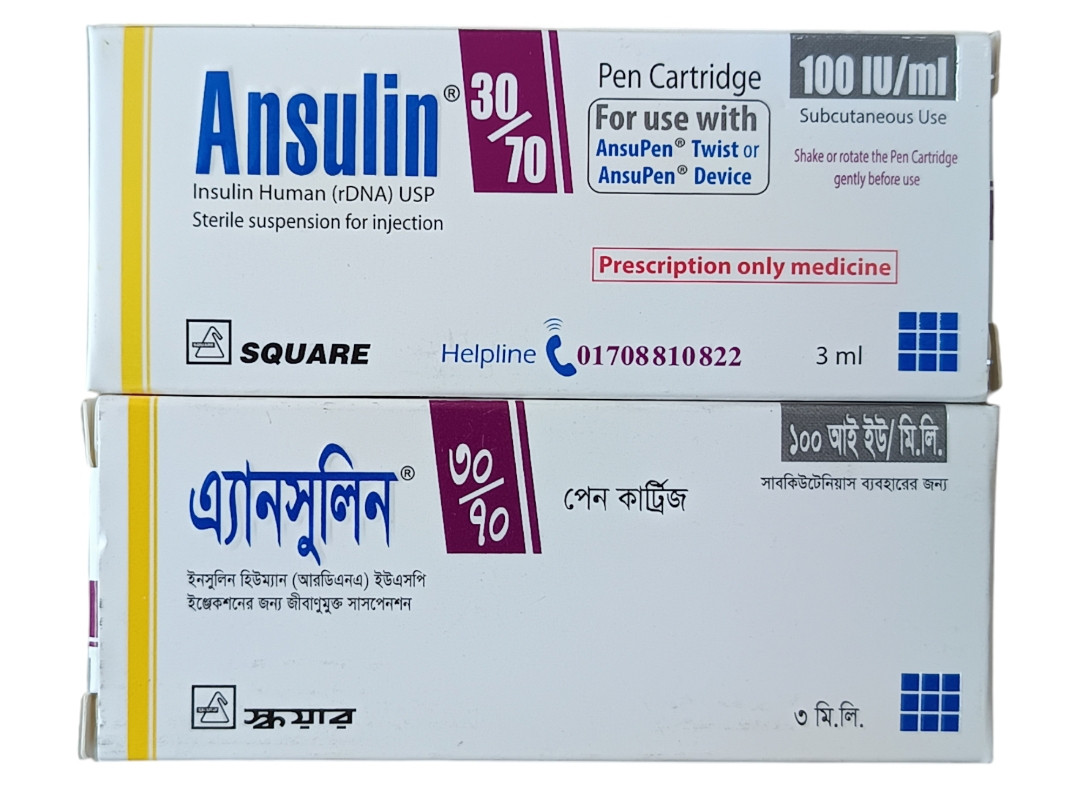 INJECTION : ANSULIN 30/70 100IU PEN CARTRIDGE