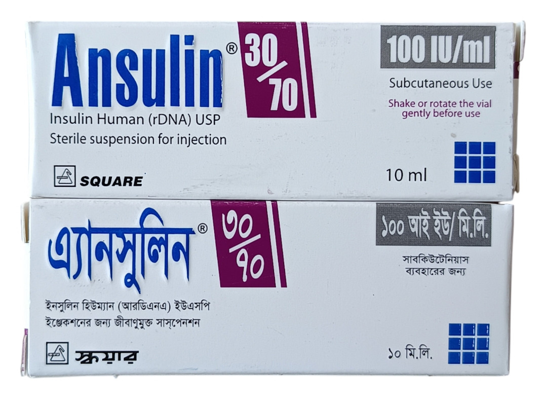 INJECTION : ANSULIN 30/70 100IU (VIAL)