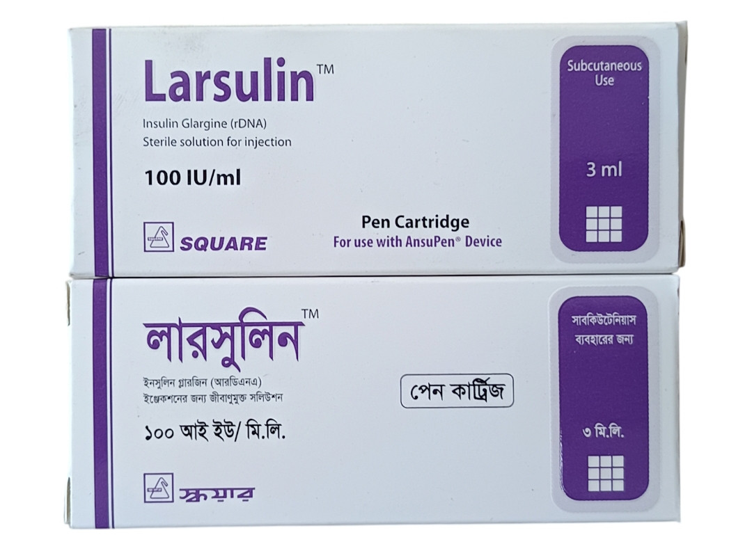 INJECTION : LARSULIN 100IU PEN CARTRIDGE