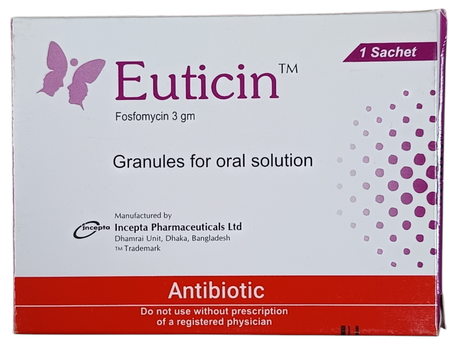 EUTICIN 3GM GRANULES FOR ORAL SOLUTION