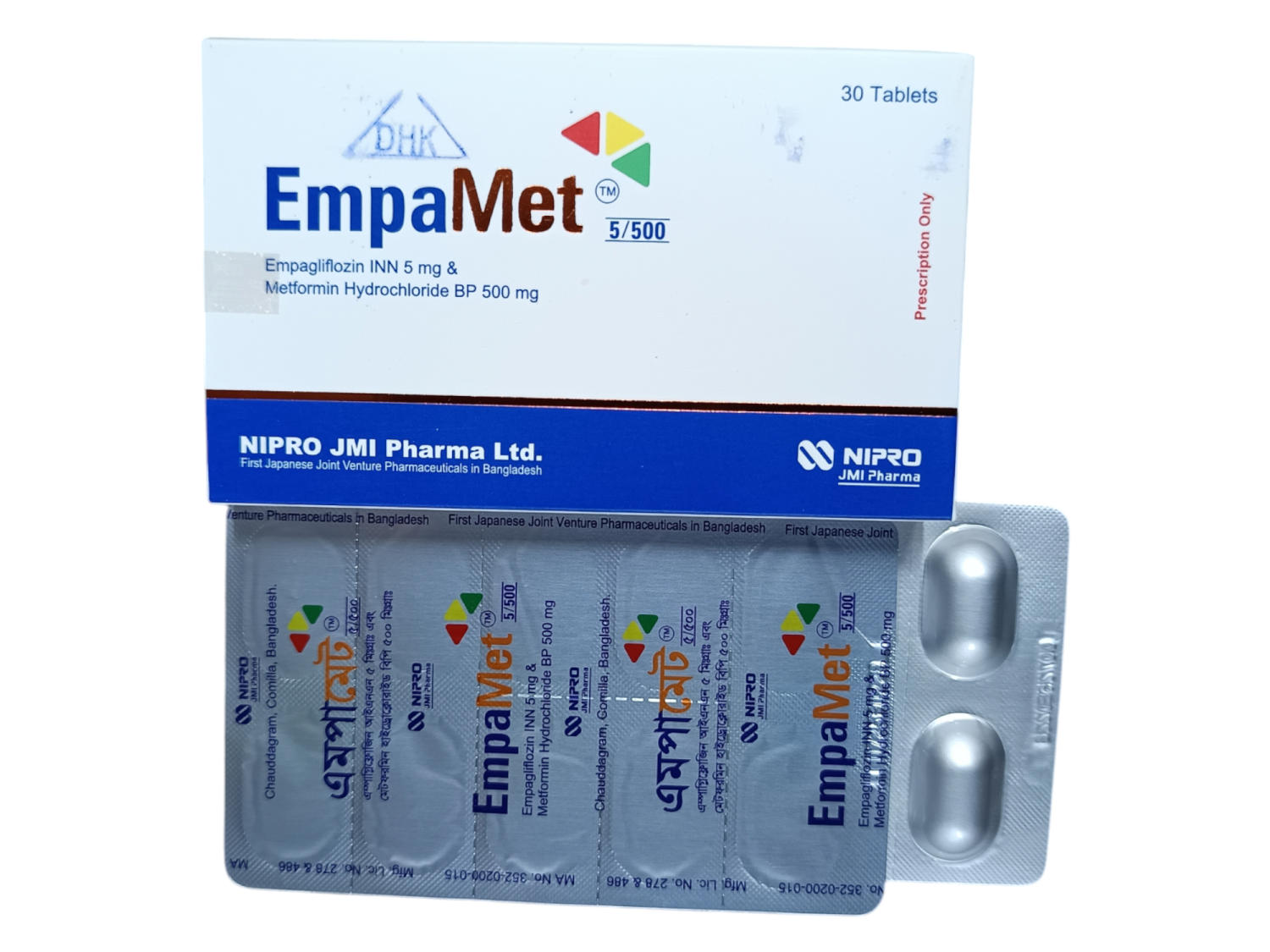 TAB: EMPAMET 5/500MG